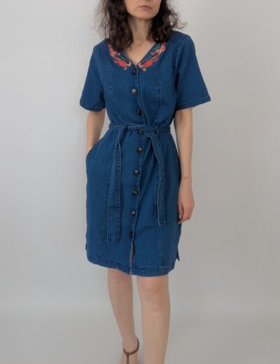 Vintage Kleid mit Stickerai Gr.38