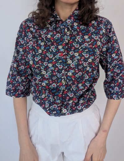 Baumwollbluse mit Blumenmuster Gr.L