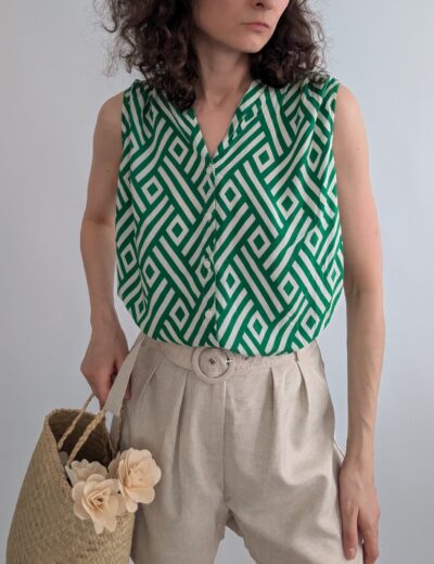 Gemusterte Bluse aus Viskose Gr.S