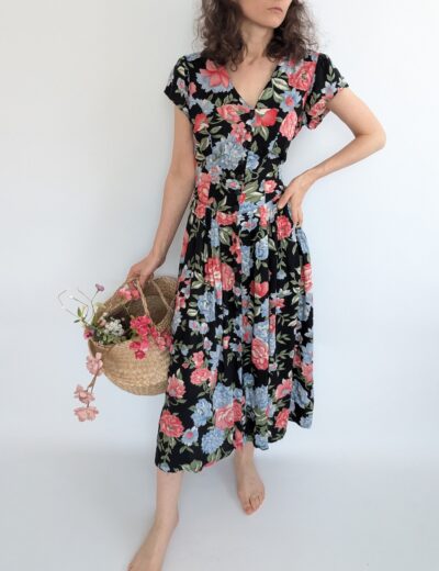 Vintage Kleid aus Viskose Gr.36