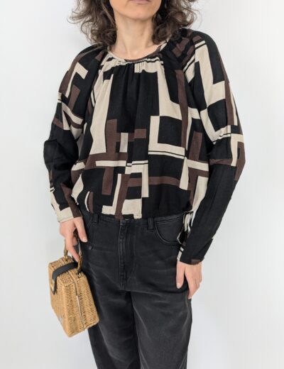 Lockere Oversize-Bluse Leinen/Viskose Gr.L