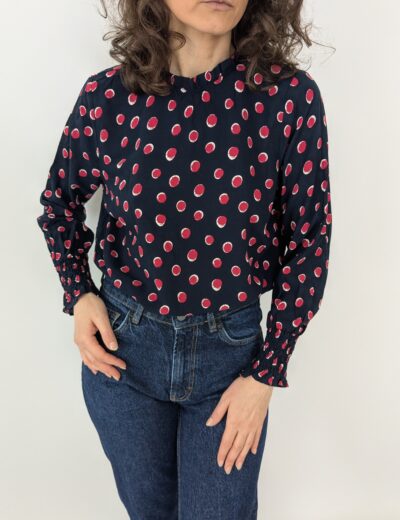 Viskose-Bluse mit Polka-Dots Gr.S