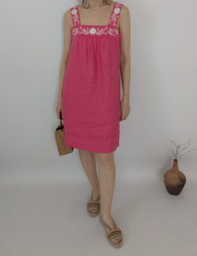 Leinenkleid mit Stickerei Gr.38