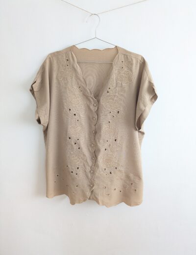 Viskose bestickte Bluse Gr.48