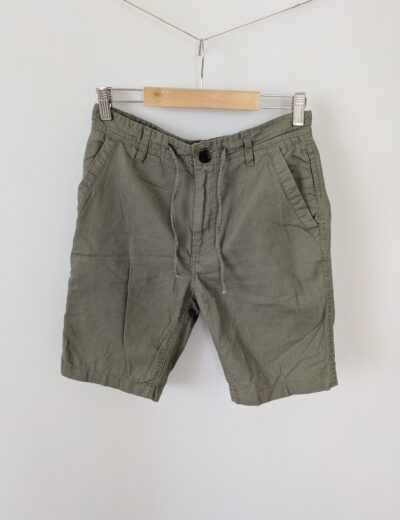 Herren Chino-Shorts Xact, 81% Baumwolle / 19% Leinen, Gr. 46, Khaki/Olive