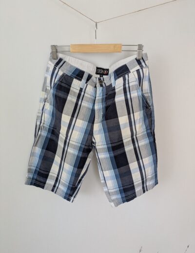 Herren Shorts Jean Paul Sport, 100% Baumwolle, Gr. S, Blau-Weiss Karo