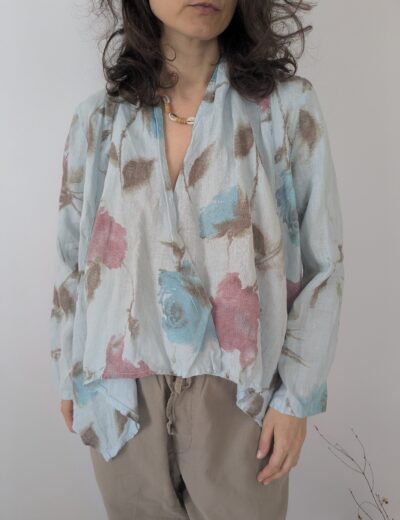 Italienische Leinenjacke | Blumenprint | one size