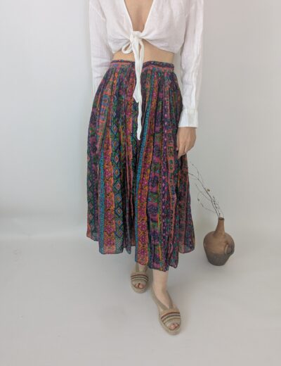 Boho-Maxirock mit buntem Ethno-Print | Gr. 46–48