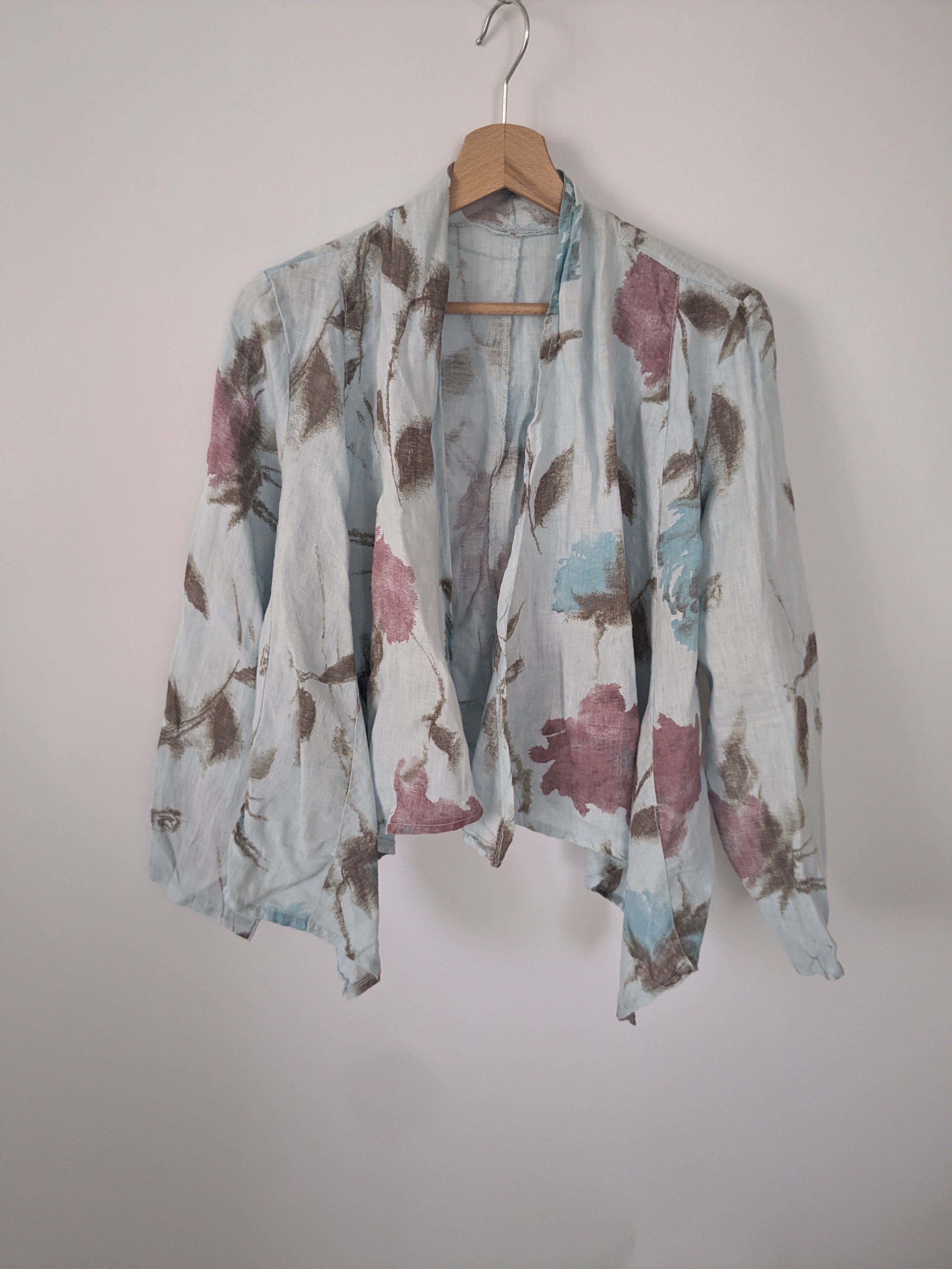 Italienische Leinenjacke | Blumenprint | one size – Bild 4