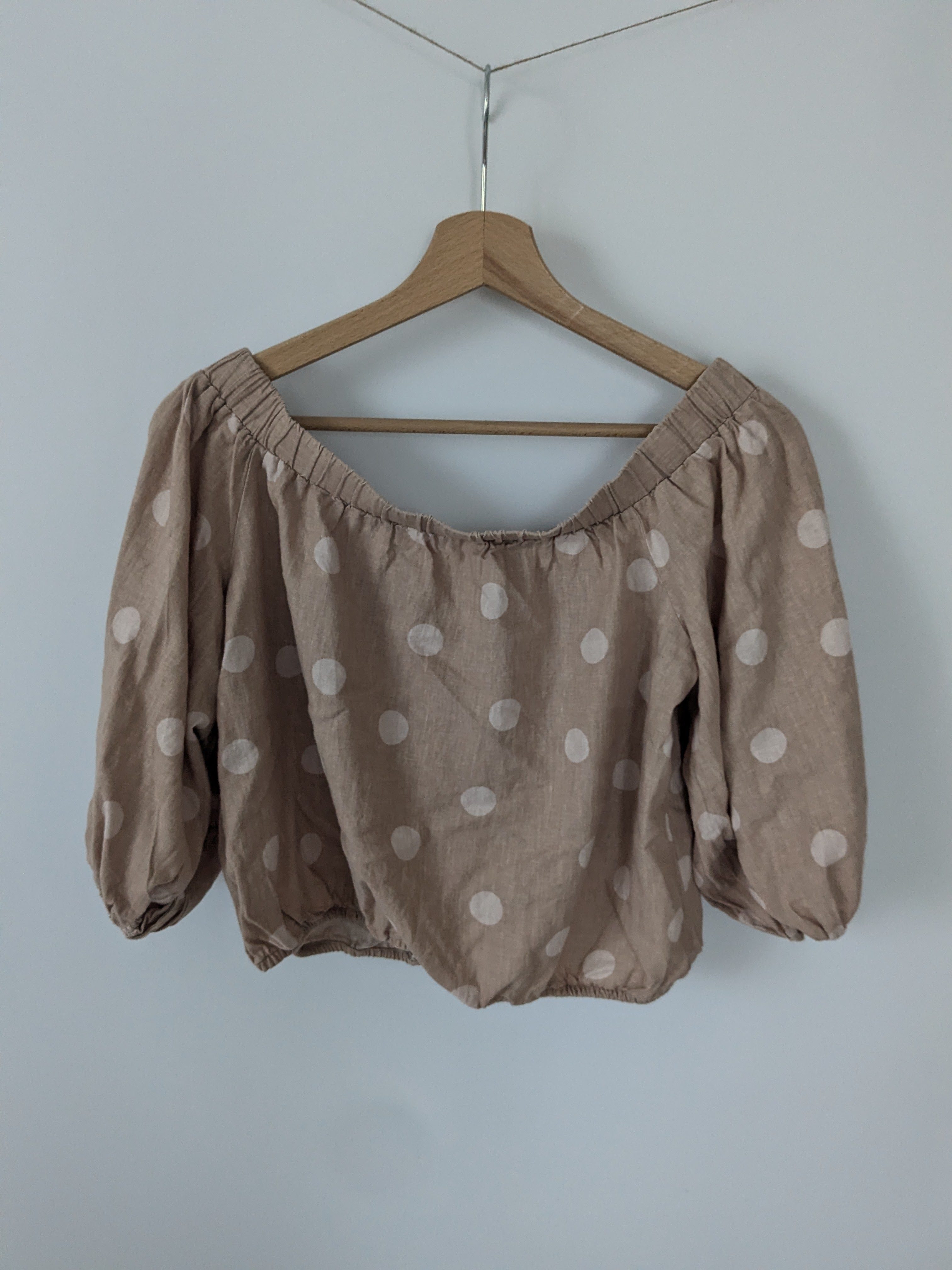 BIK BOK | Leiniges Crop-Top mit Punktemuster | Gr. S – Bild 5