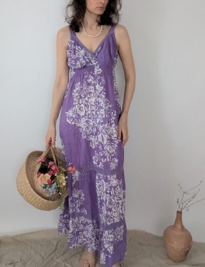 Maxikleid, Boho-Stil, Baumwolle Gr.S