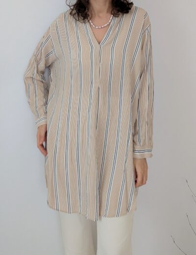 Beige gestreiftes Hemd von H&M Gr.38