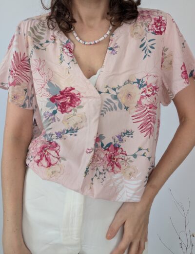 Viskosebluse mit Blumen, Va Vitae Gr.M/L