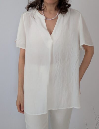 Elegante Bluse in Creme Va Vitae Gr.40