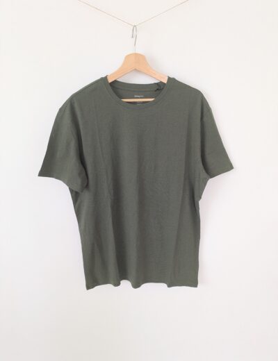 Khakifarbenes Baumwoll-T-Shirt Gr.L