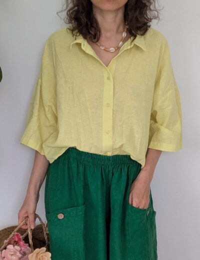 Bluse aus Baumwolle und Leinen von Primark Gr.L