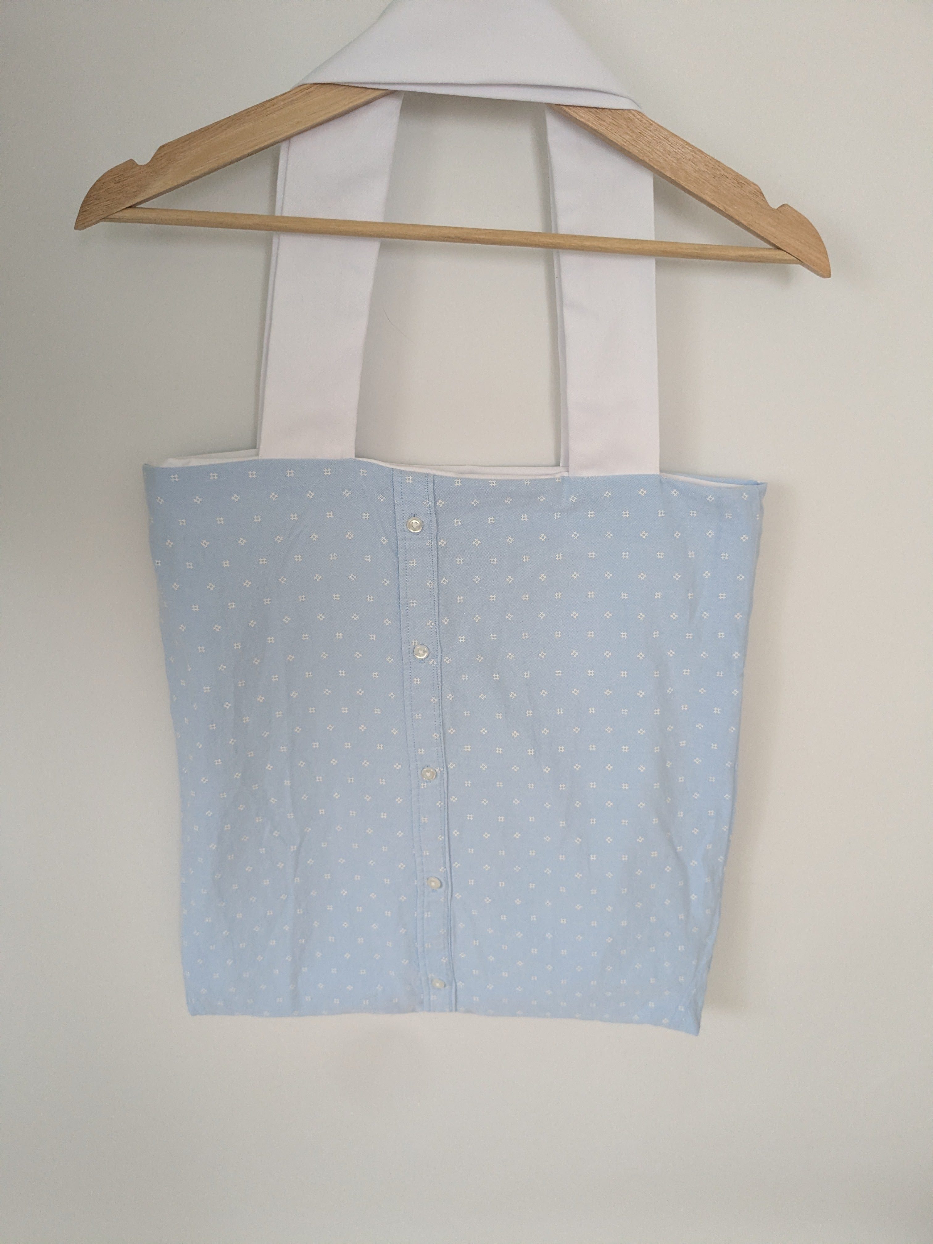 Wendbare Tragetasche „Ocean Soul" mit Wal-Stickerei – Upcycling Stoffbeutel aus Hemdenstoff – Bild 4