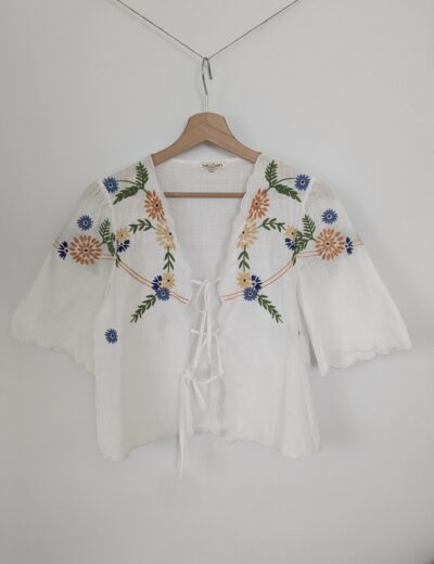 Baumwollbluse mit Stickerei Gr.S