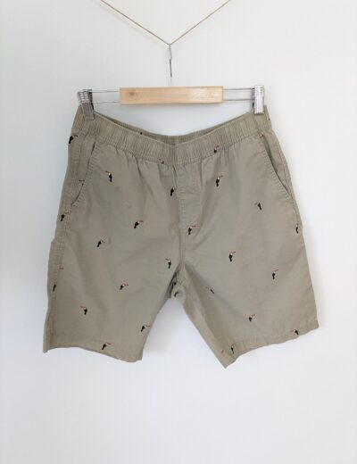 Kurz Hose beige Tucan Muster, Gr.S