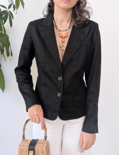 Leinenjacke, schwarz Gr.S