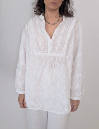 Baumwollbluse mit Stickerei Gr.L