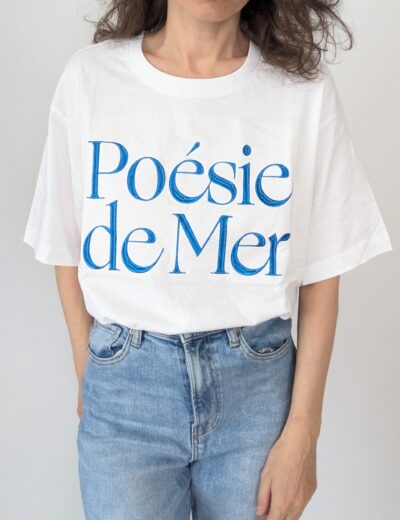 Baumwoll-T-Shirt „Poèsie de Mer“ Gr.L, neu