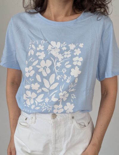 Baumwoll-T-Shirt mit Aufdruck Gr. M/L