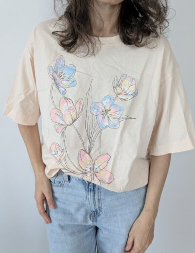 T-Shirt mit Blumenmuster Gr.XL
