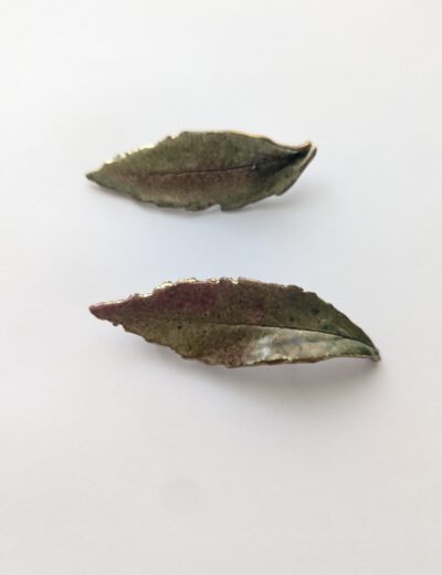 Keramikbroschen " Blatt" 2 Stückz