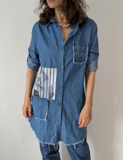 Jeanstunika mit Print Gr.S/M