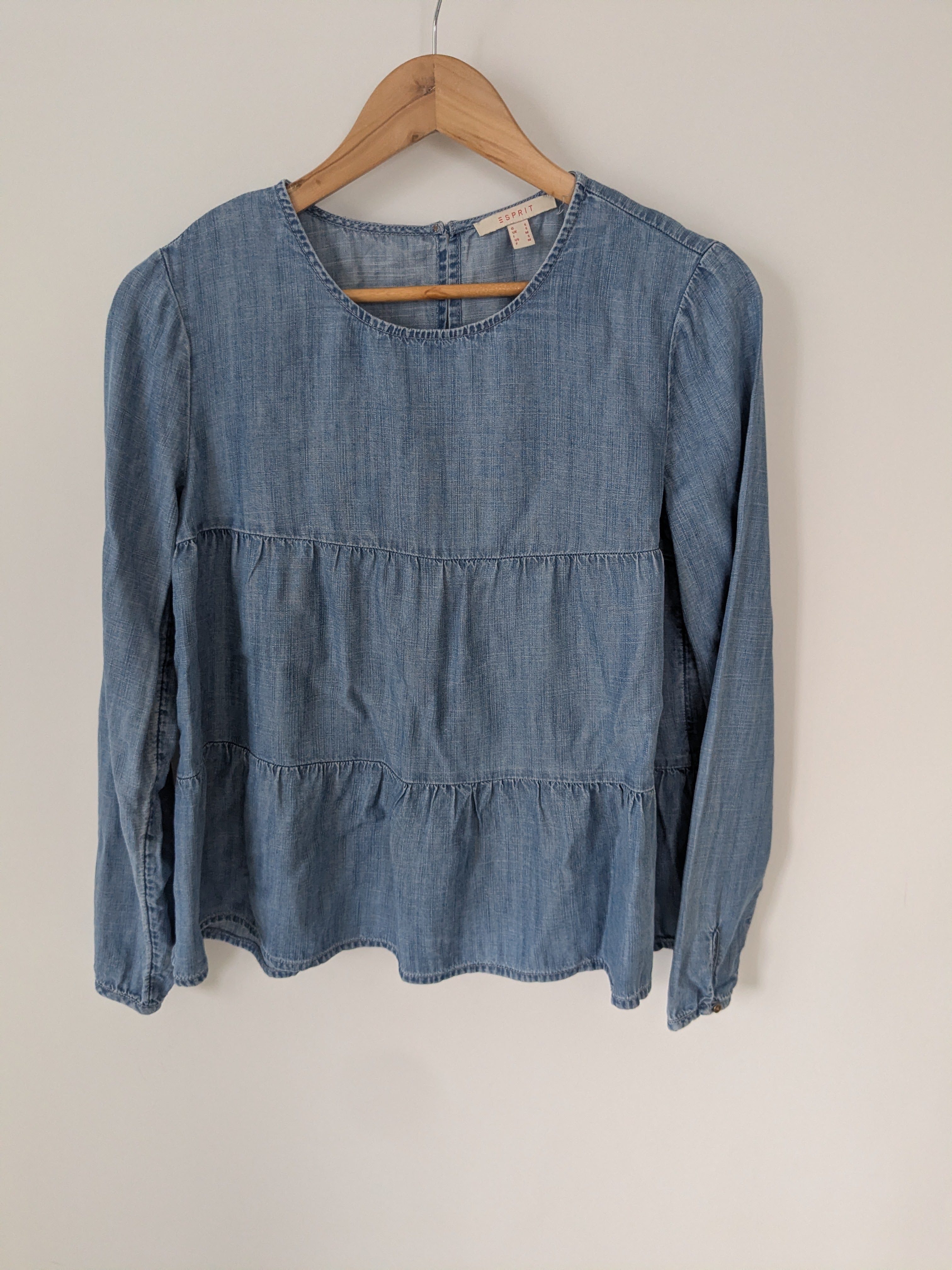 Jeansbluse mit Rüschen ESPIRIT Gr.XS – Bild 2