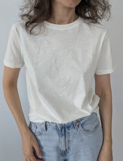Cremefarbenes Baumwoll-T-Shirt S/M, neu, Sinsay