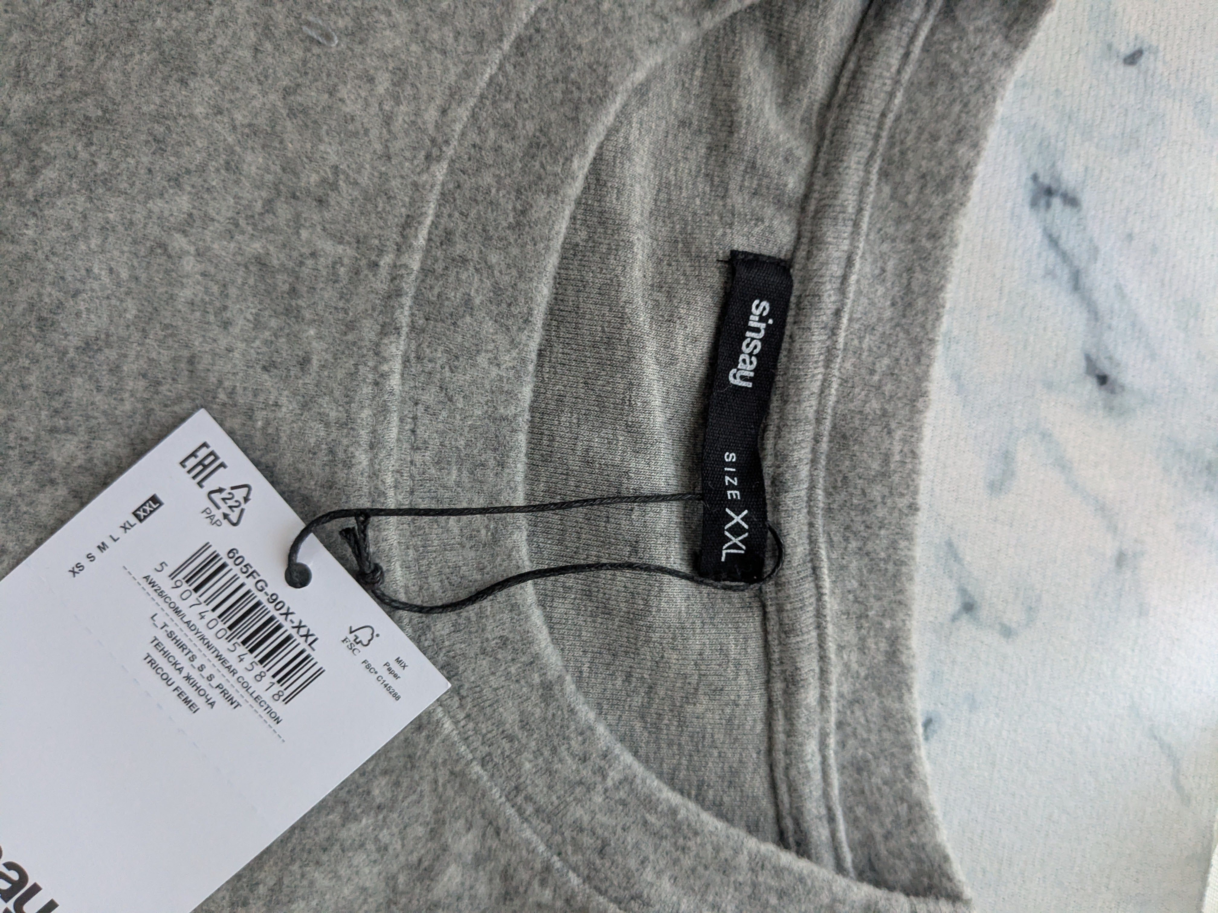 Baumwoll-T-Shirt mit Aufdruck Gr. XL, Sinsay, neu – Bild 4