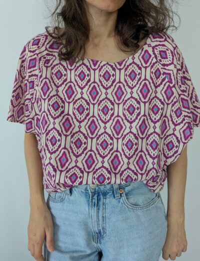 Baumwollbluse mit Print Gr.44-46, Baumwolle
