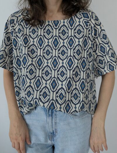 Baumwollbluse mit Print Gr.44-46