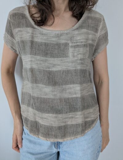 Gestreifte Baumwollbluse Gr.S