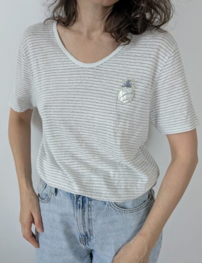 Leinen-T-Shirt Gr, L