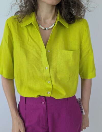 limettenfarbene Bluse, Viakose/Leonem Gr.M, Neue
