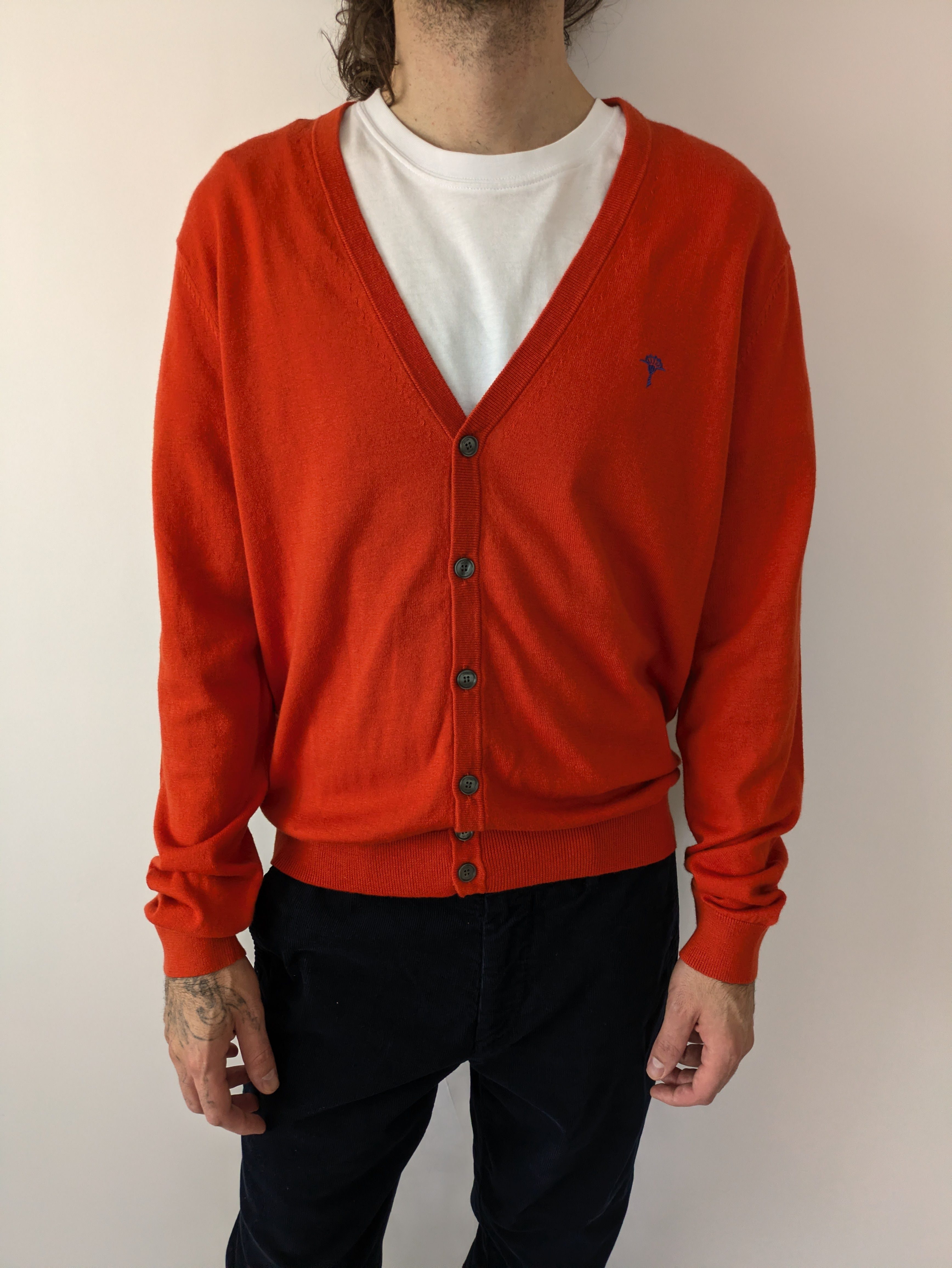 JOOP! Strickjacke Cardigan Orange-Rot Herren Gr.M