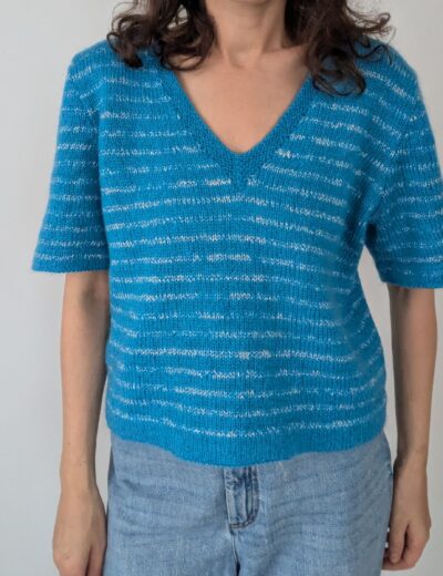 Wollbluse mit Silberfaden Gr.S/M
