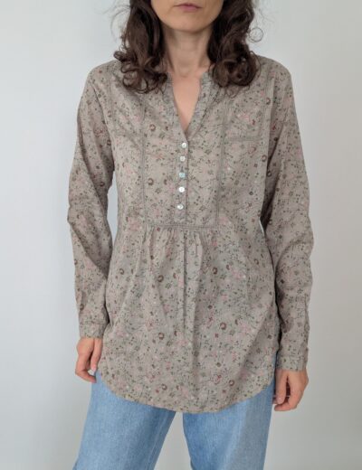 Baumwollbluse mit Blumenmuster Gr.M