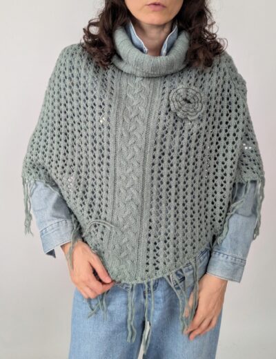 Poncho aus Wolle/Acryl