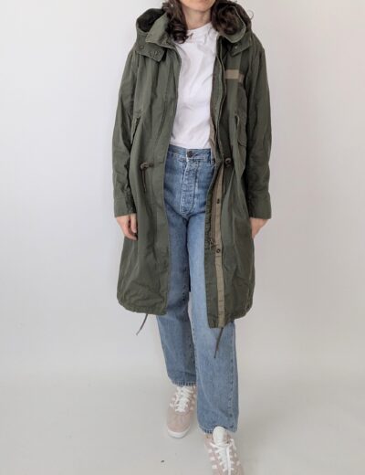 Olivgrüne Fishtail Parka mit Kapuze S/M