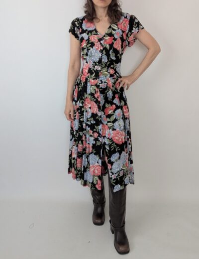 Vintage Kleid aus Viskose Gr.36