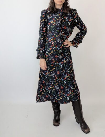 Langes geblümtes Kleid mit Rüschen Gr.M, H&M