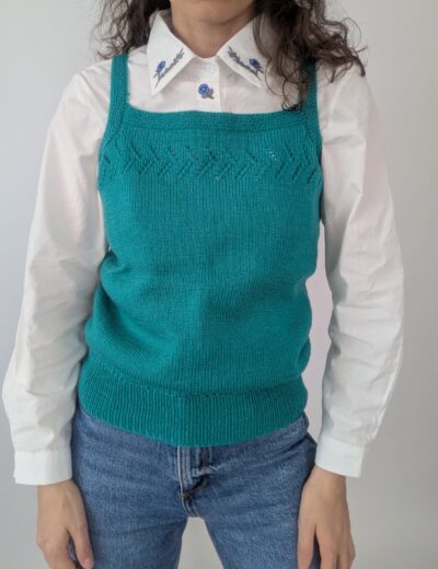 Strickbluse in Türkis Gr.S