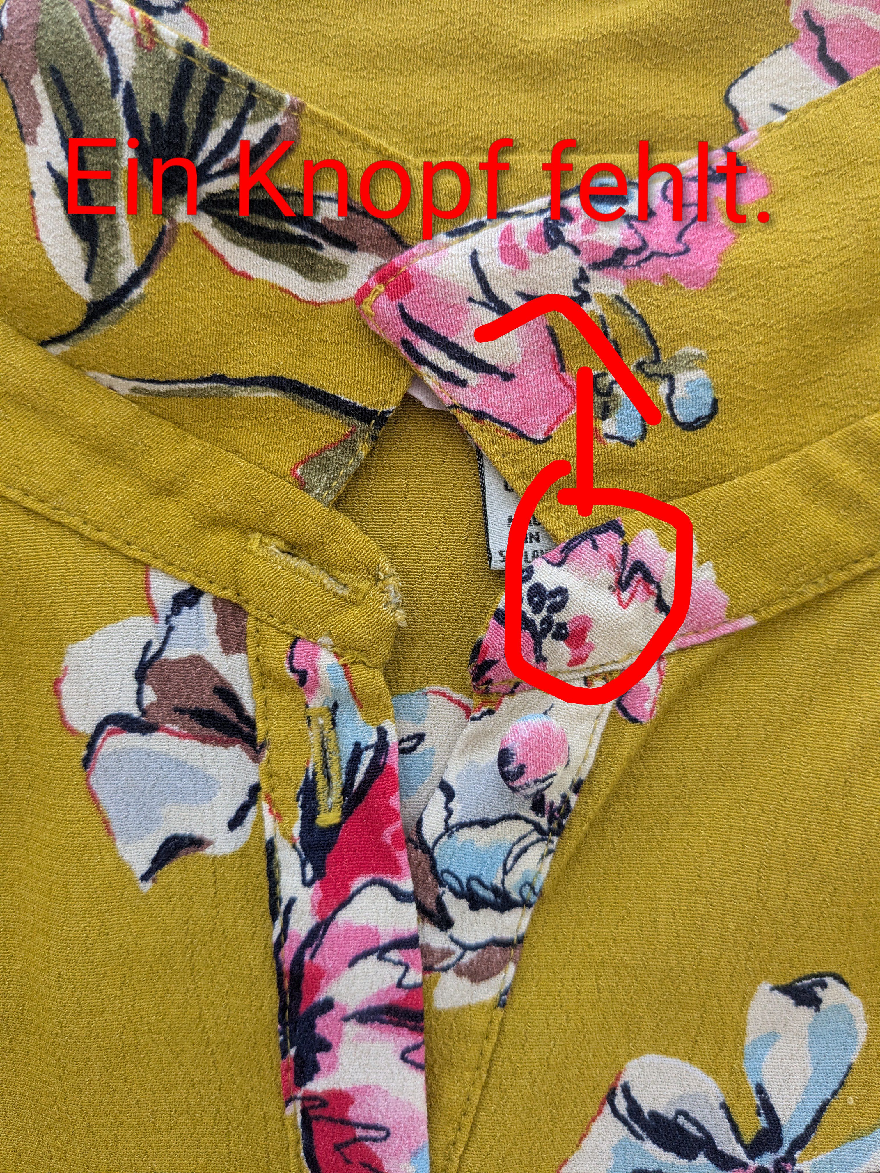 Bluse mit Blumenprint – Senfgelb, Damen Gr.46 – Bild 4