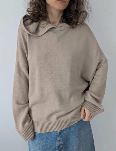 Oversized Strickpullover mit Kapuze – C&A, Gr. L, neu