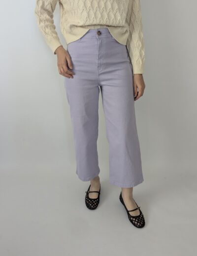 Culotte Hose Lila High Waist, Gr.S