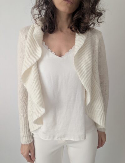 Wasserfall-Cardigan von Cubus mit Mohair in Creme, Gr. XS